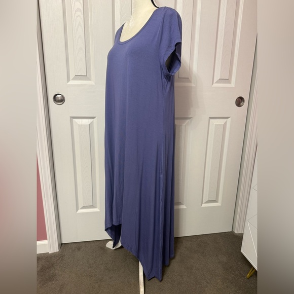 2/$30 H by Halston Hi- Low Periwinkle Blue Scoop Neck Maxi Dress Sz MP  #2323 - Picture 3 of 6